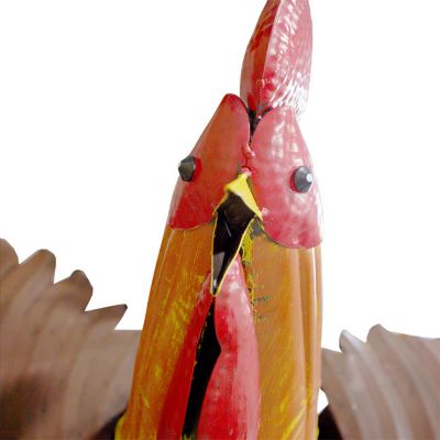 Image showing  Staked Metal GIANT Rooster Rocker, Multicolored, 86 in.H