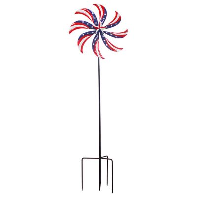 Image showing  Kinetic Patriotic Art Staked Wind Spinner, 61 in.H