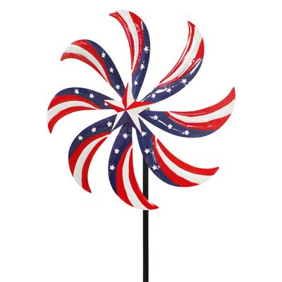 Image showing  Kinetic Patriotic Art Staked Wind Spinner, 61 in.H