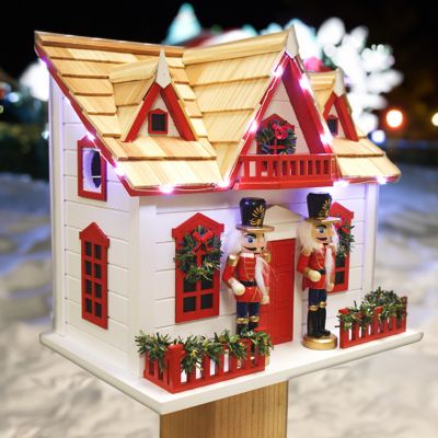 Home Bazaar Nutcracker Bird House with LEDs