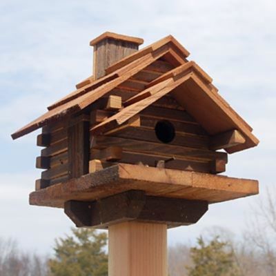 Bird in Hand Amish Made Conestoga Log Cabin Bird House