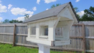 Image showing  Amish Made Covered Bridge Bird Feeder