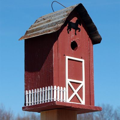 Bird in Hand Amish Made Summitville Stable Bird House, Red