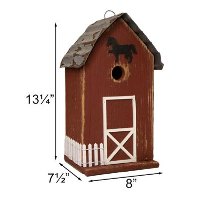 Image showing  Amish Made Summitville Stable Bird House, Red