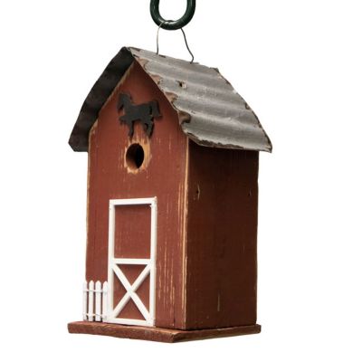 Image showing  Amish Made Summitville Stable Bird House, Red