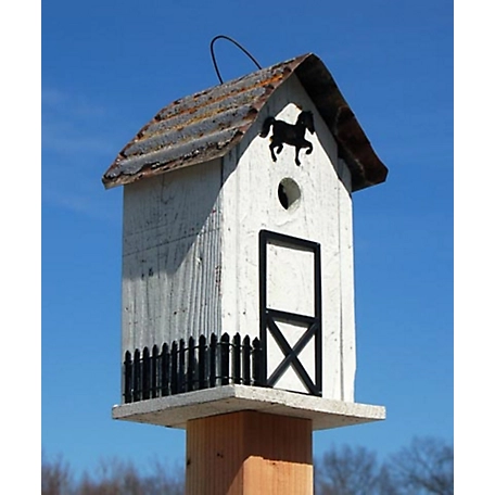 Bird in Hand Amish Made Summitville Stable Bird House, White