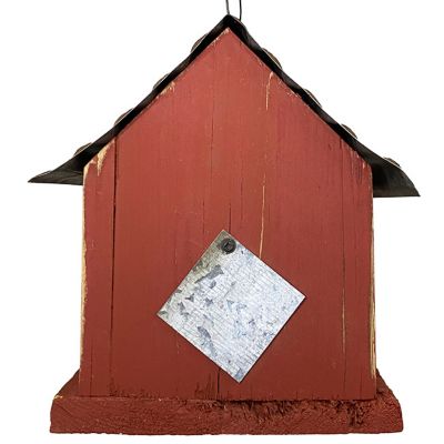 Image showing  Amish Made Huntington Horseshoe Bird House, Red