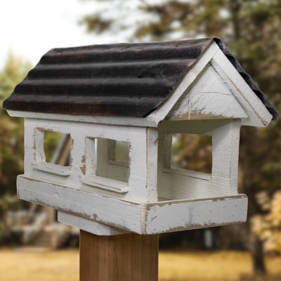 Bird in Hand Amish Made Covered Bridge Bird Feeder, Small