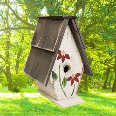 Bird in Hand Amish Made A-Frame Wren House, White