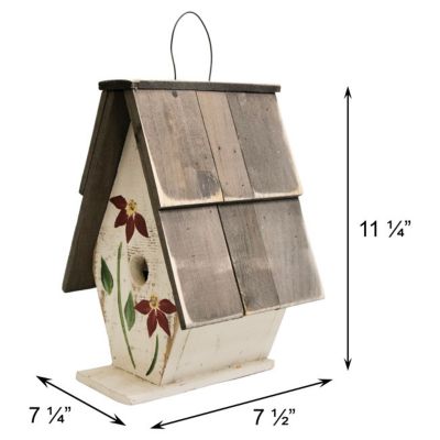 Image showing  Amish Made A-Frame Wren House, White