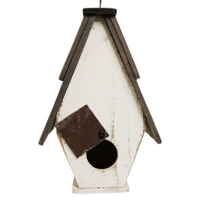 Image showing  Amish Made A-Frame Wren House, White