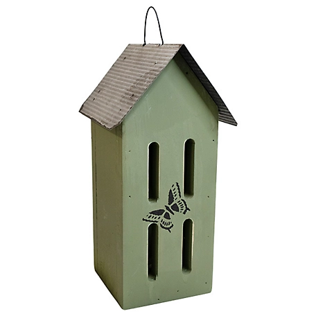 Bird in Hand Amish Made Butterfly House with Stencil, Green