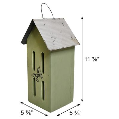 Image showing  Amish Made Butterfly House with Stencil, Green