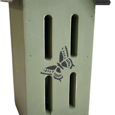 Image showing  Amish Made Butterfly House with Stencil, Green