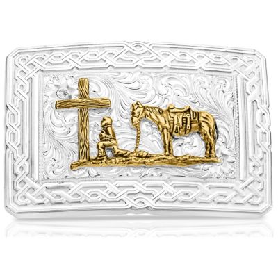 Montana Silversmiths Unyielding Grit Belt Buckle, 51810-731