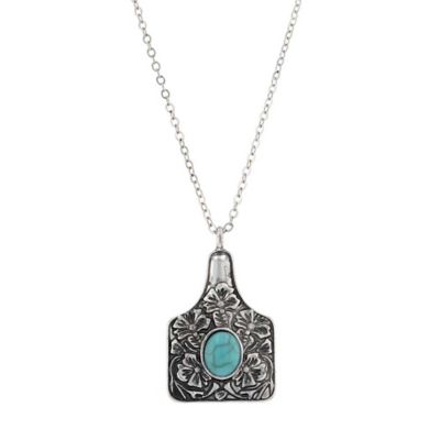 Montana Silversmiths Floral Cowtag Attitude Necklace, ANC5929