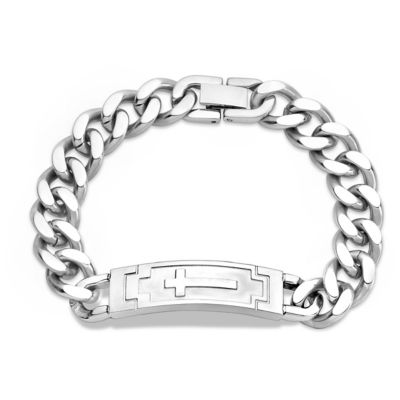 Montana Silversmiths Devoted Faith Cross Cuban Link Bracelet, BC5837