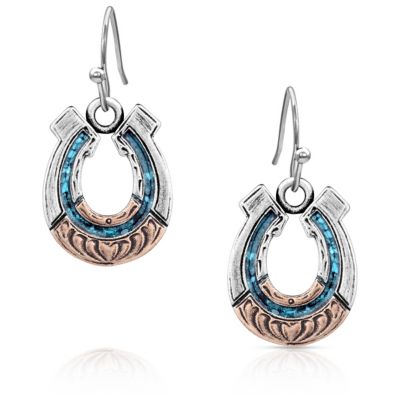 Montana Silversmiths Inner Light Turquoise Horseshoe Earrings, ER5852