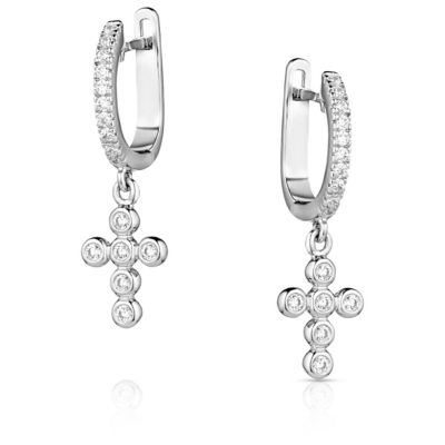 Montana Silversmiths Simple Belief Crystal Cross Earrings, ER5859