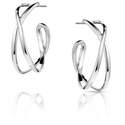 Montana Silversmiths Daring Crossed Hoop Earrings, ER5870