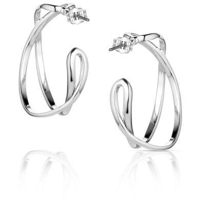 Image showing  Daring Crossed Hoop Earrings, ER5870