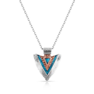 Montana Silversmiths Inner Light Turquoise Arrowhead Necklace, NC5839