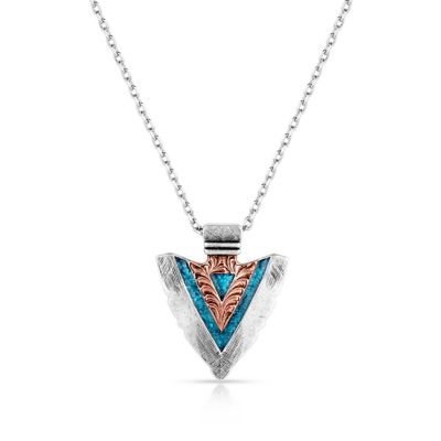 Montana Silversmiths Inner Light Turquoise Arrowhead Necklace, NC5839