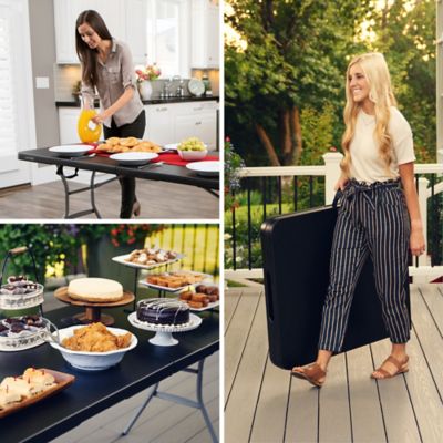 Image showing 7 th Lifetime 6 ft. Fold-In-Half Table (Light Commercial), 80788