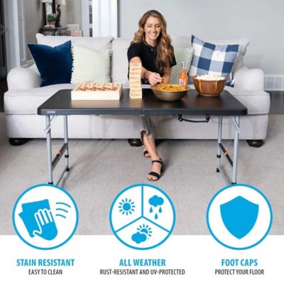 Image showing 5 th Lifetime 4 ft. Fold-In-Half Adjustable Table (Light Commercial)