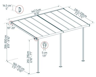 Image showing  Sierra 7.5 ft. x 15 ft. Patio Cover, White