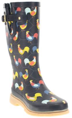 Western Chief Women's Chicken Plaid Tall Rain Boot