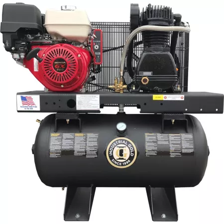 Honda 13 HP 30 Gallon Electric Start 2-Stage Engine Driven Air Compressor in Industrial Gold 24 CFM at 90 PSI Portable Air Compressors