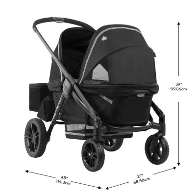 Image showing  Pivot Xplore Dreamz All-Terrain Stroller Wagon with Bassinet Insert (Jetsetter Black)