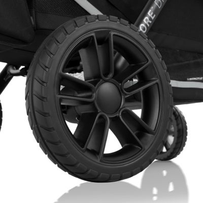 Image showing 5 th Evenflo Pivot Xplore Dreamz All-Terrain Stroller Wagon with Bassinet Insert (Jetsetter Black)