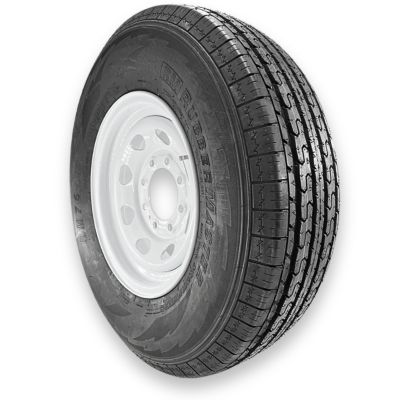 Image showing  ST235/80R16 12-Ply Highway Rib Tire/8-on-6.5 8-Spoke White Wheel Assembly