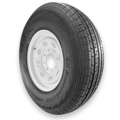 Image showing  ST235/85R16 14-Ply Highway Rib Tire/8-on-6.5 8-Spoke White Wheel Assembly