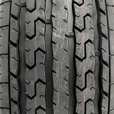 Image showing  ST235/85R16 14-Ply Highway Rib Tire/8-on-6.5 8-Spoke White Wheel Assembly