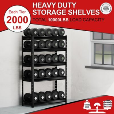 Image showing  The Atlas 48 in. Heavy Duty Garage Shelving Load 10000lbs., 5 Tier Metal Storage Shelves