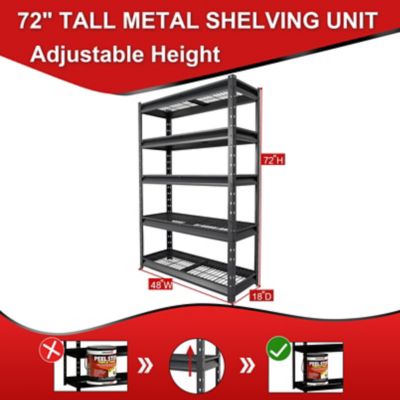 Image showing  The Atlas 48 in. Heavy Duty Garage Shelving Load 10000lbs., 5 Tier Metal Storage Shelves