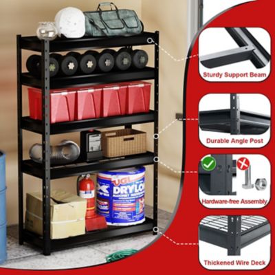 Image showing  The Atlas 48 in. Heavy Duty Garage Shelving Load 10000lbs., 5 Tier Metal Storage Shelves