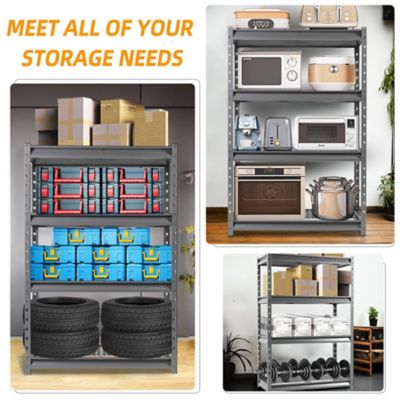 Image showing 6 th Shuntong The Atlas 48 in. 4-Tier Heavy Duty Garage Shelving Unit Load 12,000 lbs., Gray Vein