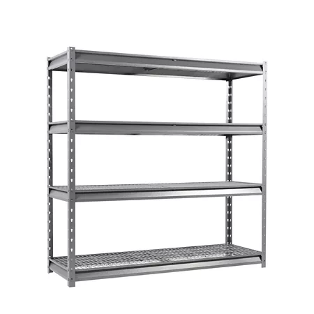 Shuntong The Atlas 72 in Heavy Duty 4-Tier Garage Shelving Unit Load 8 000 lbs Gray Vein Freestanding Shelving Units