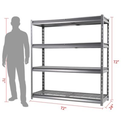 Image showing  The Atlas 72 in. 4-Tier Heavy Duty Garage Shelving Load 8,000 lbs., Gray Vein