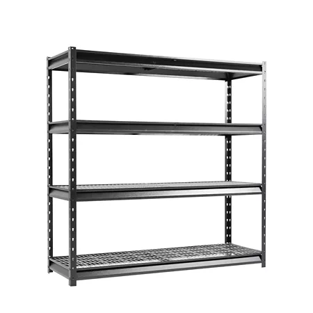 Shuntong The Atlas 72 in 4-Tier Heavy Duty Garage Shelving Unit Load 8 000 lbs Hammertone Freestanding Shelving Units