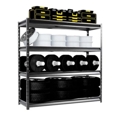 Shuntong The Atlas 72 in. 4-Tier Heavy Duty Garage Shelving Load 12,000 lbs., Hammertone