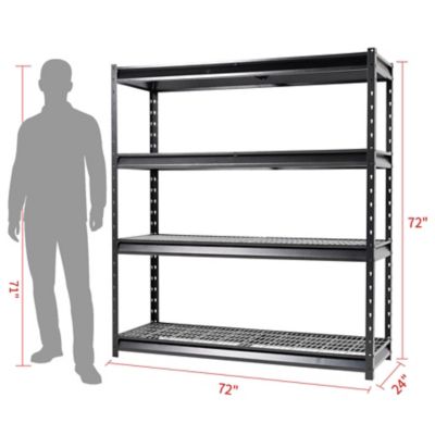 Image showing  The Atlas 72 in. 4-Tier Heavy Duty Garage Shelving Load 12,000 lbs., Hammertone