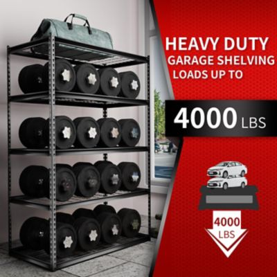 Image showing  The Atlas 48 in. 5 Tier Heavy Duty Shelving Unit Load 4,000 lbs., Dark Gray