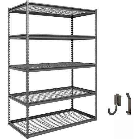 Shuntong The Atlas 48" Heavy Duty 5-Tier Shelving Unit Load 4 000 lbs Hammertone Freestanding Shelving Units