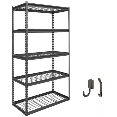 Shuntong The Atlas 36" Heavy Duty 5-Tier Shelving Unit Load 4 000 lbs Dark Gray Freestanding Shelving Units