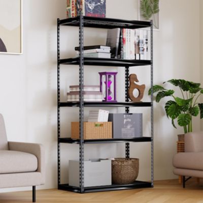Image showing  The Atlas 36 in. 5 Tier Heavy Duty Shelving Unit Load 4,000 lbs., Dark Gray